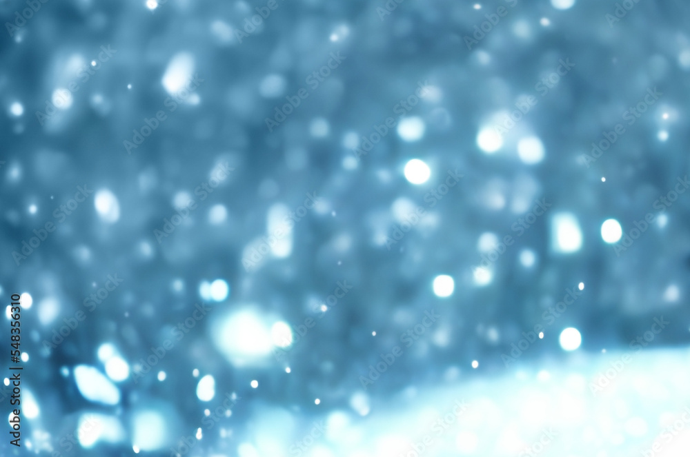 light blue christmas holiday new year lights snow bokeh overlay background