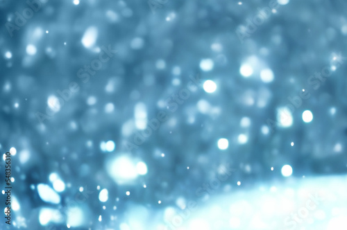 light blue christmas holiday new year lights snow bokeh overlay background