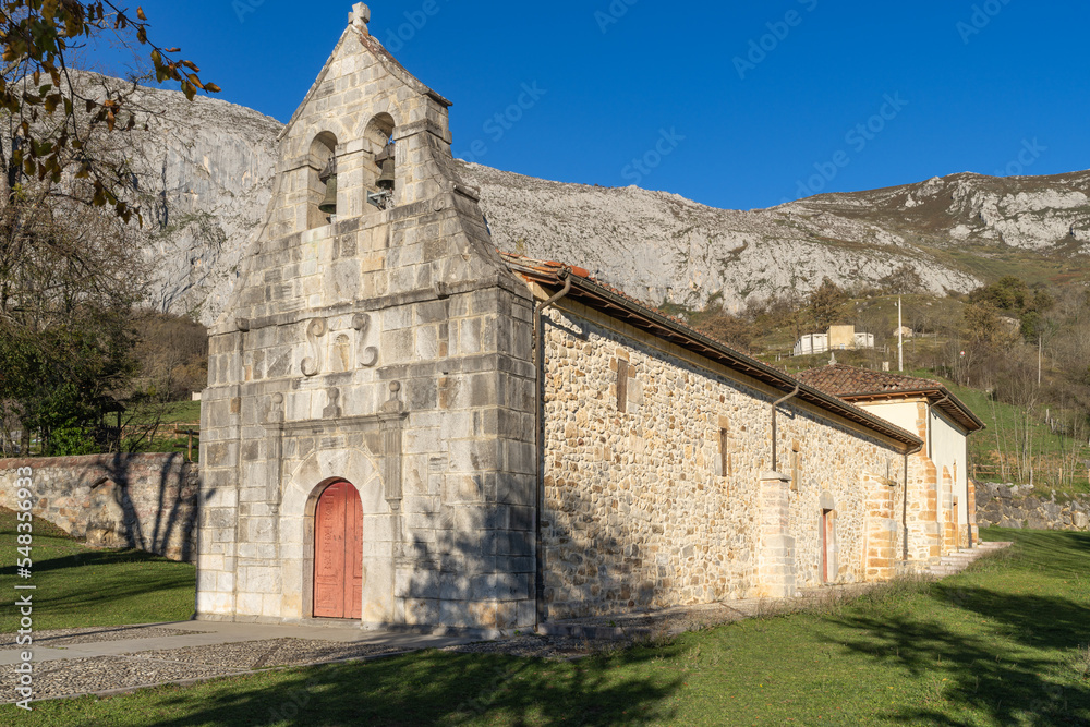Sanctuary of Our Lady of Cebrano in the town of Carrea, in Teberga, Asturias