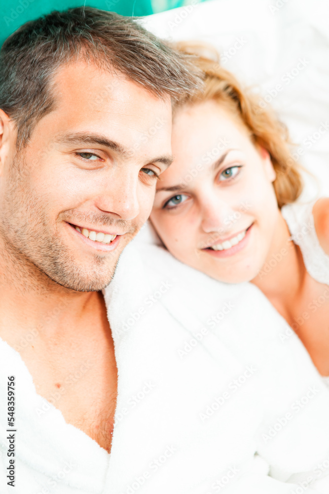 Portrait of a couple in bed Portrait of a couple in bed