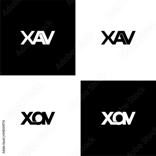 xav letter initial monogram logo design set