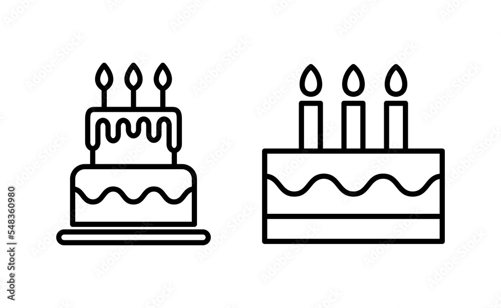 Cake icon vector for web and mobile app. Cake sign and symbol. Birthday cake icon Cake icon vector for web and mobile app. Cake sign and symbol. Birthday cake icon