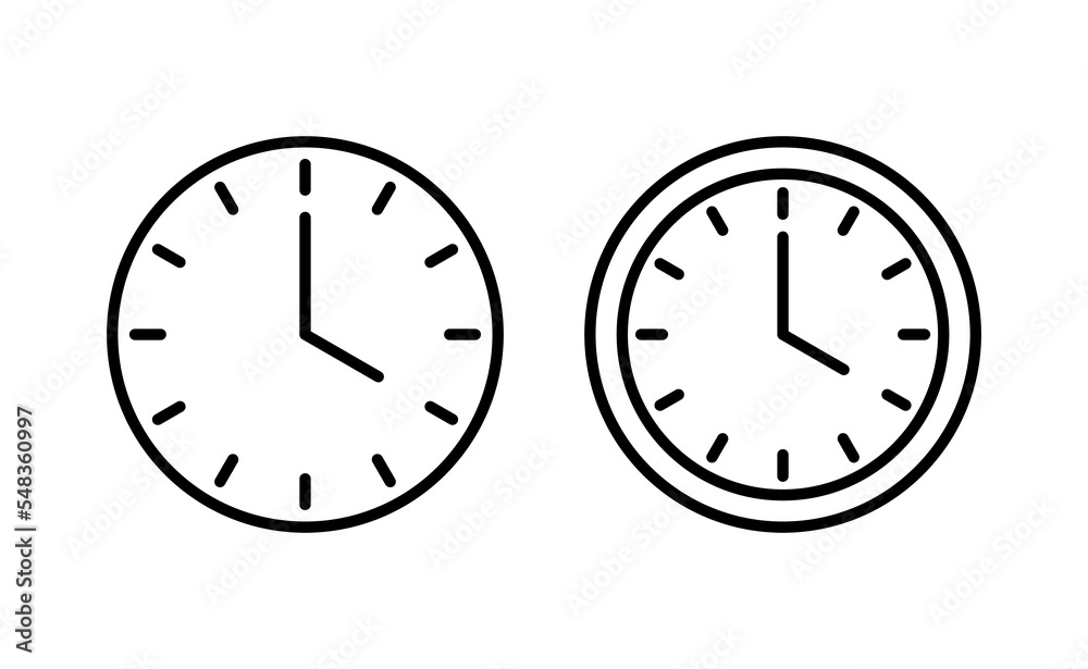 Clock icon vector for web and mobile app. Time sign and symbol. watch icon Clock icon vector for web and mobile app. Time sign and symbol. watch icon