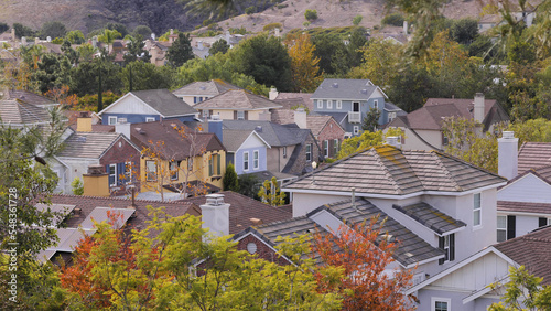 In California, there are many two and three-story, picturesque, small towns. California (USA). 