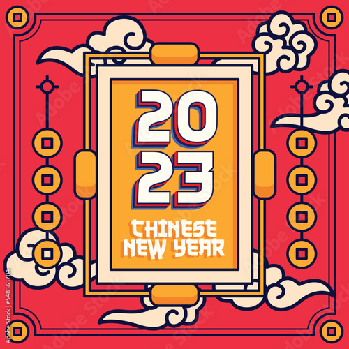 Wallpaper Mural flat chinese new year background Torontodigital.ca