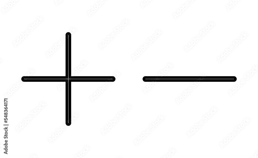 Plus and minus icon vector for web and mobile app. plus sign and symbol. add plus icon Plus and minus icon vector for web and mobile app. plus sign and symbol. add plus icon