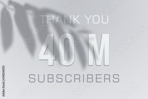 40 Million  subscribers celebration greeting banner with Minimal Design