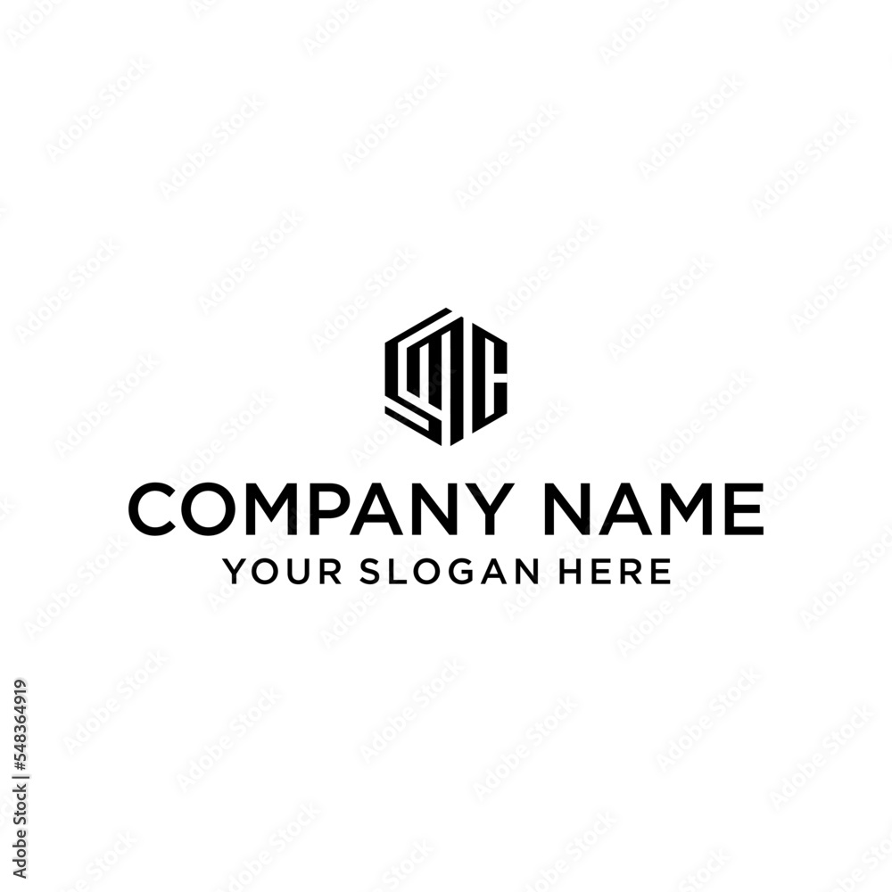 the creative design lines the SMC hexagon shape and the cube logo with