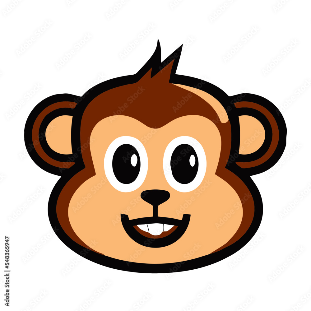 Cute Monkey Mascot Face Vector Cute Monkey Mascot Face Vector