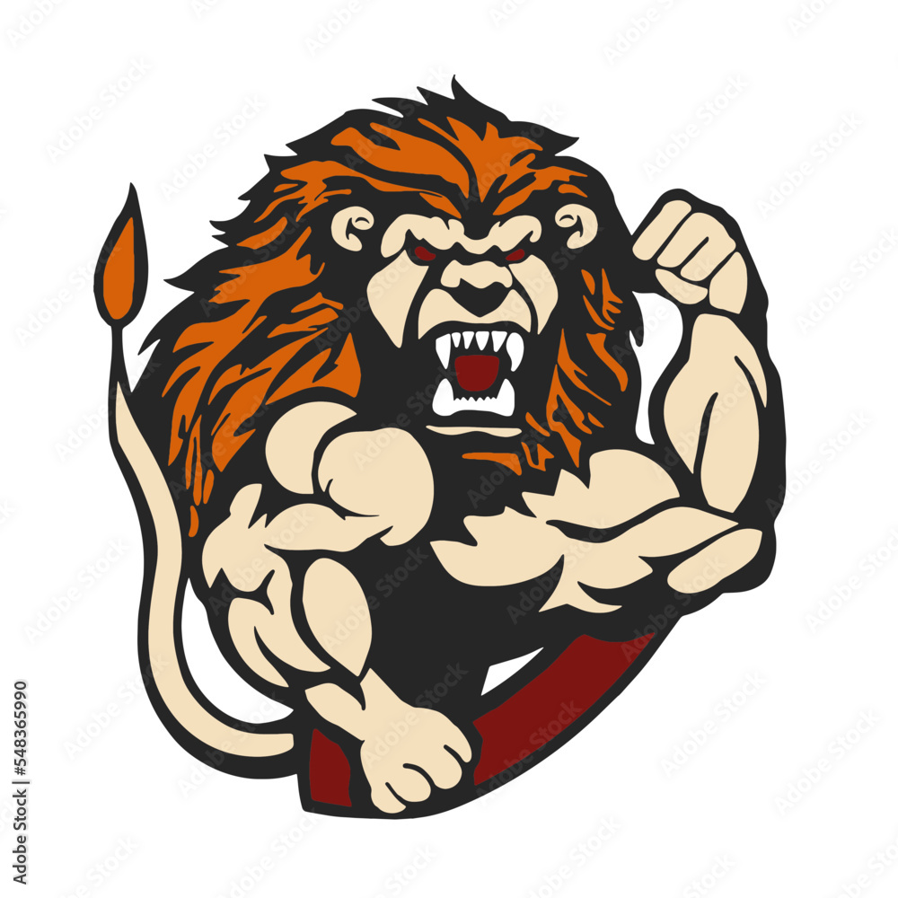 Fototapeta premium Lion Mascot Muscle