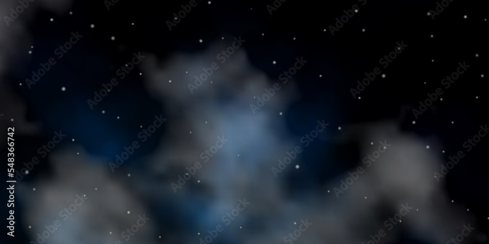 Obraz premium Dark BLUE vector texture with beautiful stars.