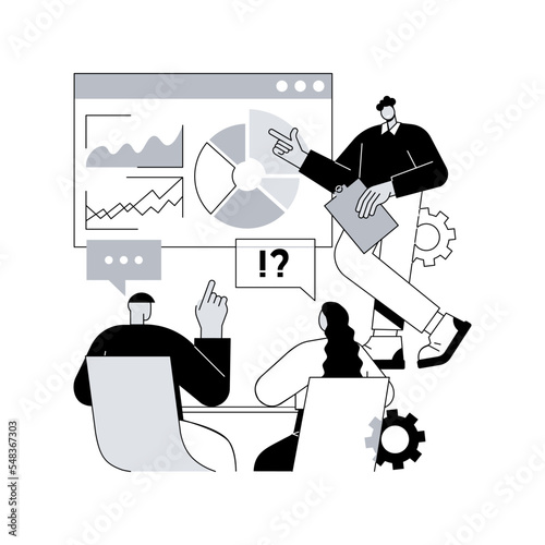 Internal education abstract concept vector illustration. Internal employee education, professional development program, training speaker, business coach, teamwork, learning abstract metaphor.