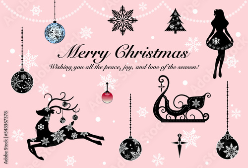 キュートなゴシック調クリスマスカード