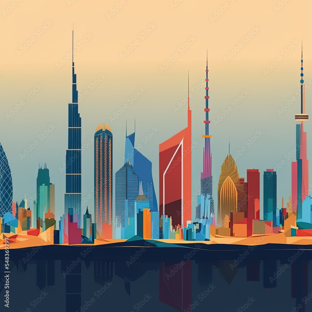 Dubai Abstract Skyline