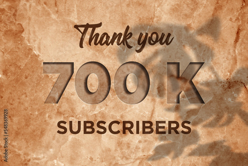 700 K subscribers celebration greeting banner with Marble Engraved Design