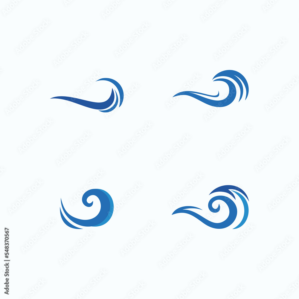 set of ocean water logo design with modern concept