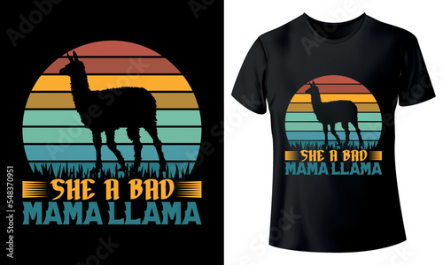 Llama t-shirt, llama t-shirt design template