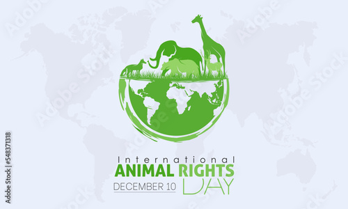 Vector illustration design concept of International Animal Rights Day observed on December 10
