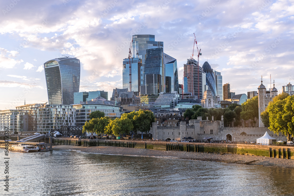 Sunset over London, a view on UK capital, the mixture of modern, classical and business architecture Sunset over London, a view on UK capital, the mixture of modern, classical and business architecture