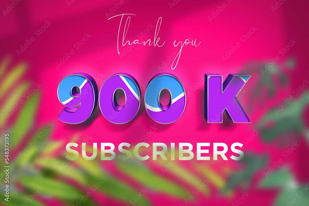 900 K subscribers celebration greeting banner with Blue Purple Design 900 K subscribers celebration greeting banner with Blue Purple Design