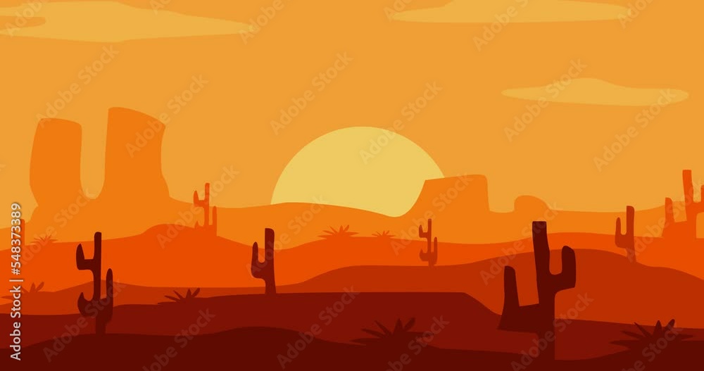 Cactus stone land background animation in hot day sun Cactus stone land background animation in hot day sun