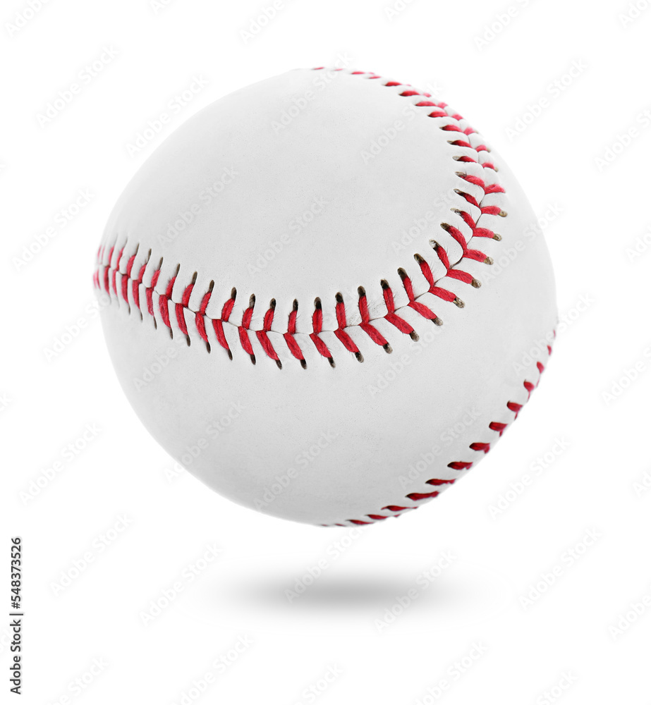 One new baseball ball on white background