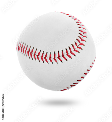 One new baseball ball on white background