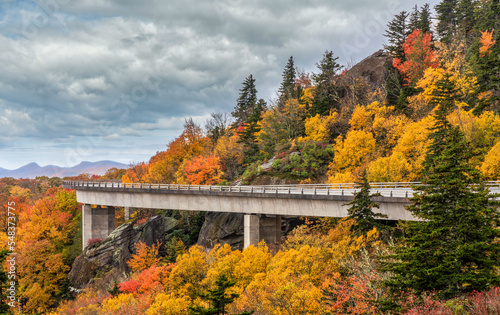 Blue Ridge Parkway National Park - Linn Cove Viaduct in Autumn 