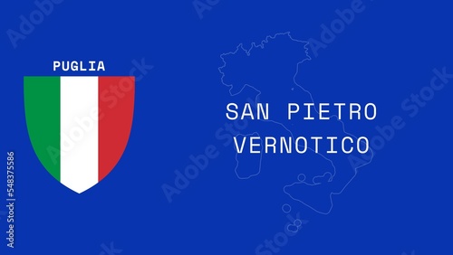 San Pietro Vernotico: Illustration mit dem Ortsnamen der italienischen Stadt San Pietro Vernotico in der Region Puglia photo