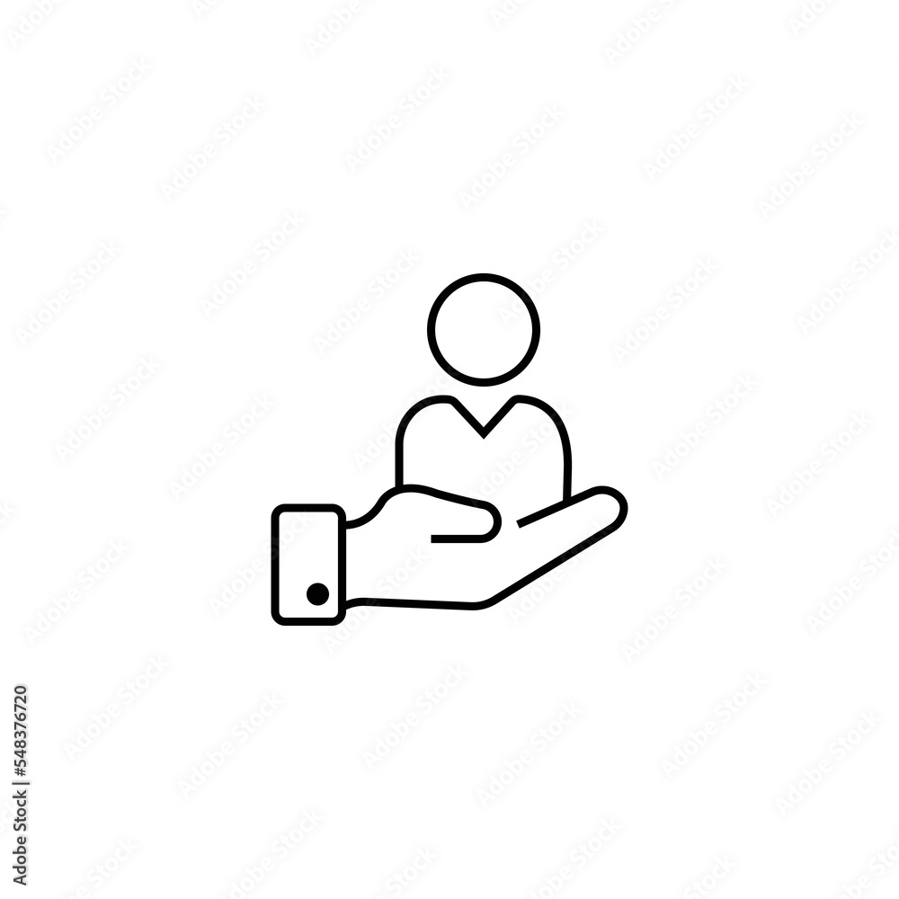 Outline Customer Retention icon. care customer, total inclusive service, line symbol on white background - editable stroke vector illustration eps10 Outline Customer Retention icon. care customer, total inclusive service, line symbol on white background - editable stroke vector illustration eps10