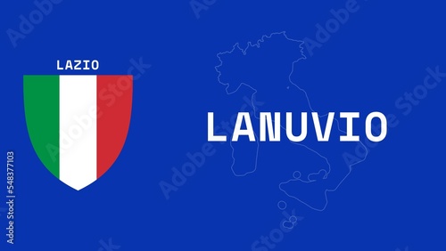 Lanuvio: Illustration mit dem Ortsnamen der italienischen Stadt Lanuvio in der Region Lazio