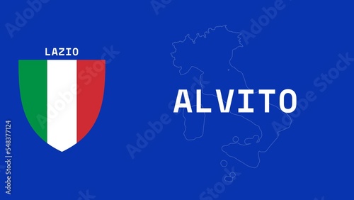 Alvito: Illustration mit dem Ortsnamen der italienischen Stadt Alvito in der Region Lazio photo