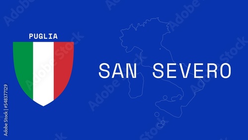 San Severo: Illustration mit dem Ortsnamen der italienischen Stadt San Severo in der Region Puglia