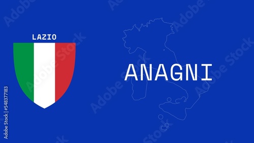 Foto Anagni: Illustration mit dem Ortsnamen der italienischen Stadt Anagni in der Reg