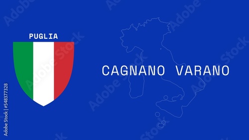 Cagnano Varano: Illustration mit dem Ortsnamen der italienischen Stadt Cagnano Varano in der Region Puglia photo