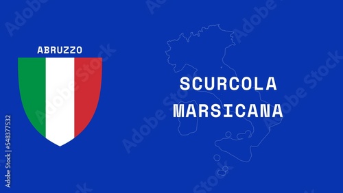 Scurcola Marsicana: Illustration mit dem Ortsnamen der italienischen Stadt Scurcola Marsicana in der Region Abruzzo photo