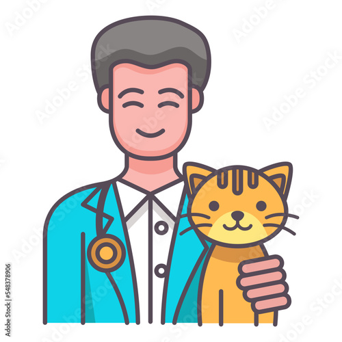 Male Veterinarian with cat icon