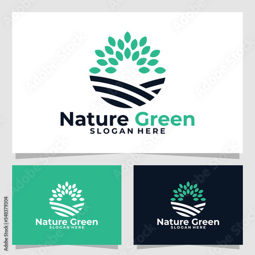 nature green logo vector design template