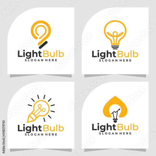 set of Light bulb logo vector design template