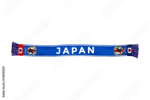 Japan flag scarf football fans vector art illustration