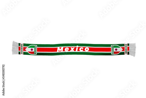 Mexico flag scarf football fans vector art illustration