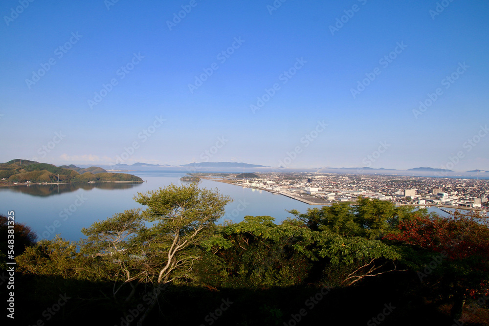 本丸からの眺望・西方面・米子城跡（鳥取県・米子市）