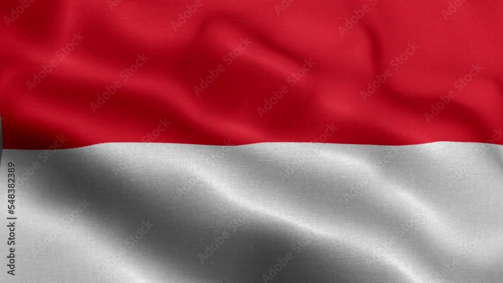 Flag of indonesia fluttering in the wind. Flag of indonesia fluttering in the wind.