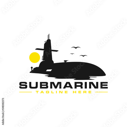 submarine vector illustration logo design