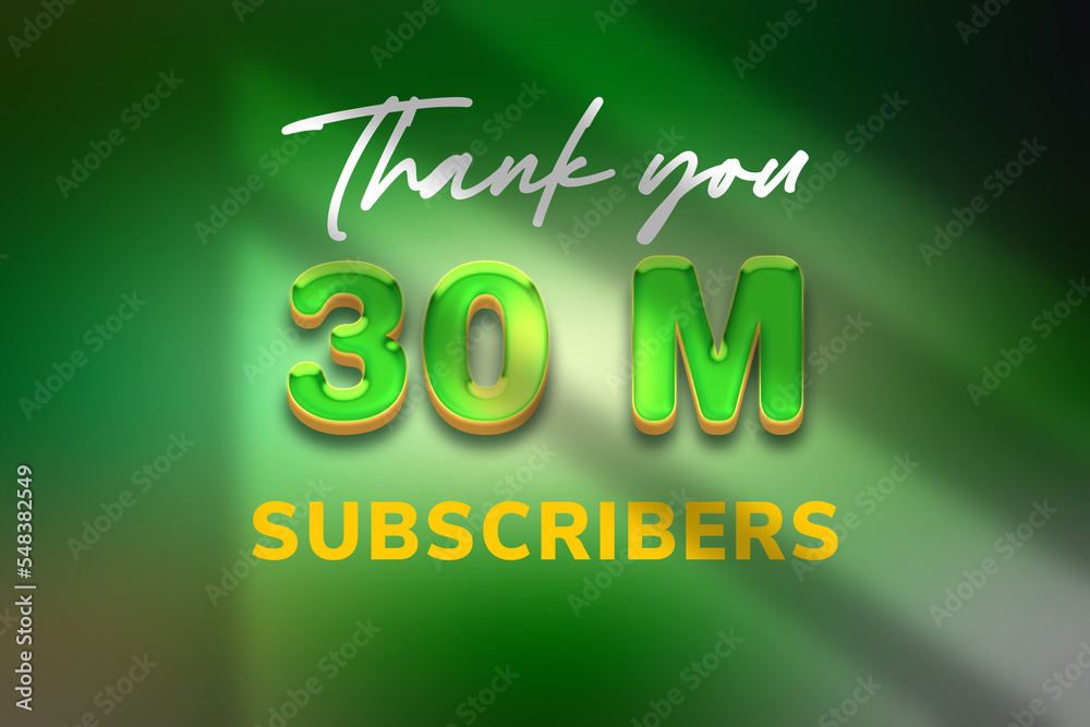 Naklejka premium 30 Million subscribers celebration greeting banner with Candy Design