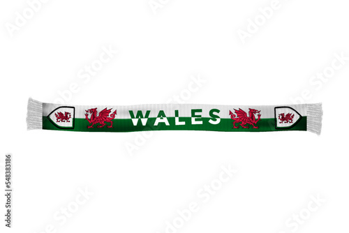 Wales flag scarf football fans vector art illustration
