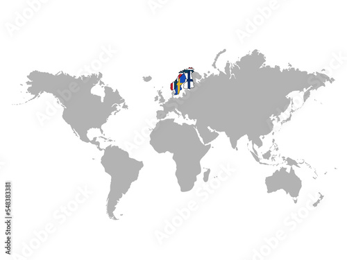 スウェーデンとノルウェーとフィンランドの地図