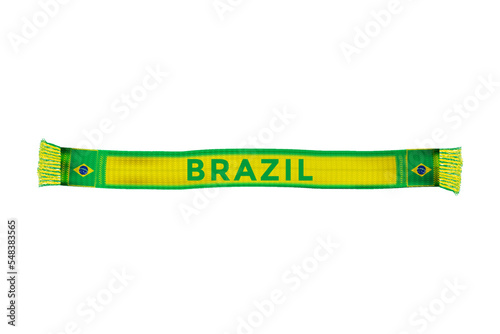 Brazil flag scarf football fans vector art illustration