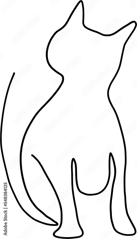 simplicity cat freehand continuous line drawing. simplicity cat freehand continuous line drawing.