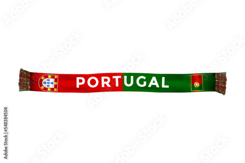 Portugal flag scarf football fans vector art illustration